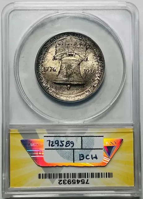 1926 Classic Commemorative Sesquicentennial of American Independence ANACS MS-63 - Image 2 of 2