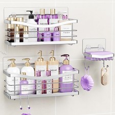 Set de 3 estantes organizadores de ducha de acero inoxidable, resistentes al xi