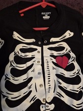 Old Navy One Piece Skeleton Bones PJS Halloween Size youth large 10 New no tags