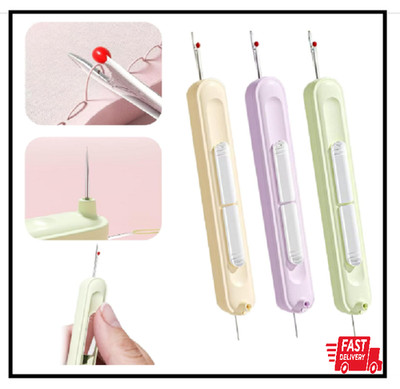 3 Pack Needle Threader, 2025 Upgraded Plug-in 2 in 1 Needle Threader Seam Ripper