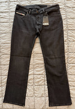 Diesel 2007 zatiny RE064 bootcut slim black stretch denim jeans 34 x 32 mens NEW
