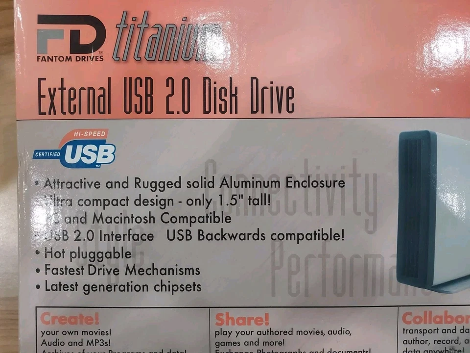 FANTOM DRIVES TITANIUM-External USB 2.0 HARD DRIVE.(new) - Image 2 of 4