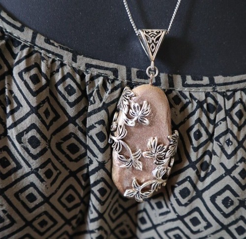 artesano artesanal declaración única collar cuentas de piedra arcilla colgante joyería - Imagen 72 de 74