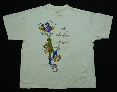 Rare Vintage MGM GRAND Sky Screamer No Chickens Allowed 1993 1997 T Shirt 90s