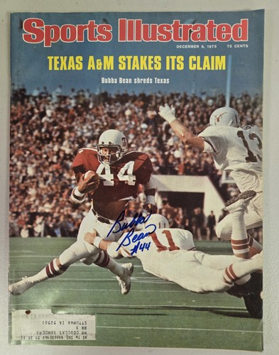 Bubba Bean signiertes Sport Illustrated Magazin 12.8.75 Texas A&M Football Aggies - Bild 1 von 4