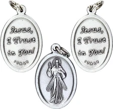 Catholic Divine Mercy Jesus I Trust in You Medals for Jewelry or Rosary 3 Pack