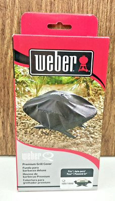 New In Box Genuine Weber 7110 Premium Black Grill Cover Model Q 100/1000 Series