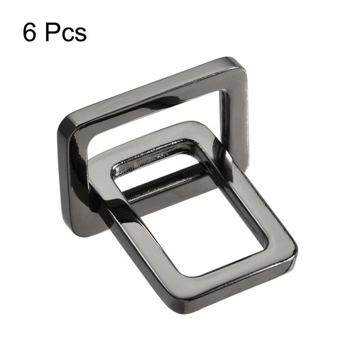 Metall Rechteck Ringschnallen 20x12,5 mm für Taschen Gürtel zum Selbermachen hellschwarz 6 Stck. - Bild 3 von 7