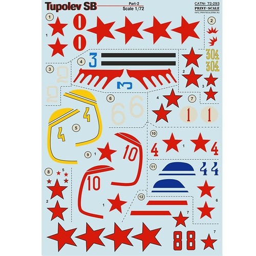 Aufkleber für Flugzeug 1:72 Tupolev SB2 Katushka Part2 Waterslide Print Scale 72-293 - Bild 4 von 24