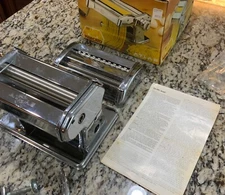OMC Marcato Atlas Model 150 Lusso Pasta Maker Machine Hand Crank Made in Italy