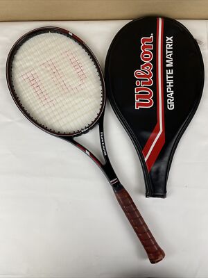 Raquette de tennis Wilson Graphite Matrix avec housse en bon état vintage