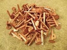 Copper Rivets Burrs 1" 9 Gauge SCA 1 Pound