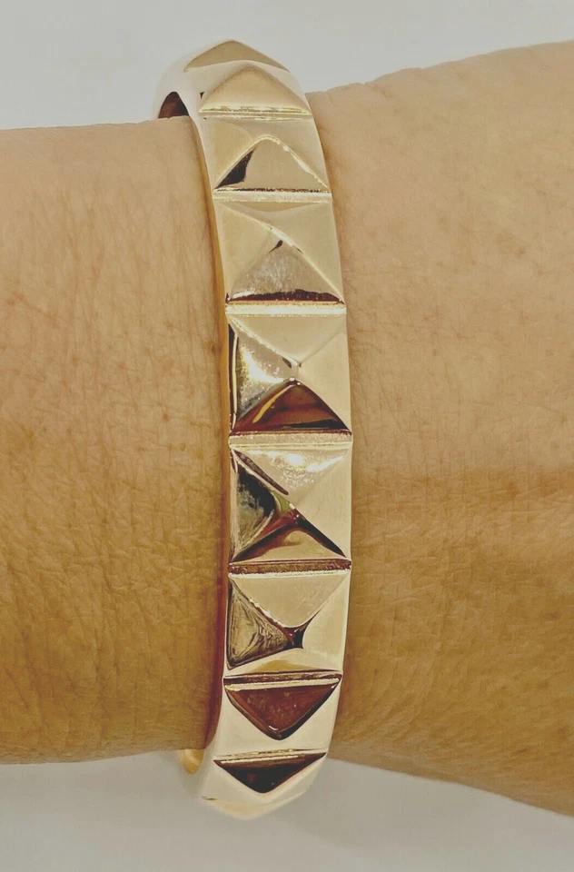 Brazalete QVC 18K Oro Rosa Sobre Bronce Italia Diseño Pirámide 7-1/4" Foto 3 de 4