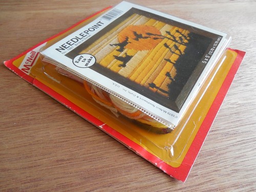 NEW Vintage 1980 McNeill Craft Needlepoint Kit "Birds in Sunset" 5x5 Easy - Picture 2 of 3