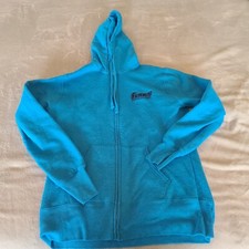Summit Racing Equipment Womens Large Aqua Blue Green Full Zip Hoodie Sweatshirt