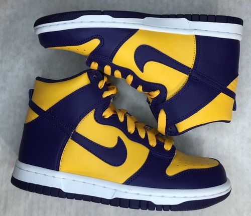 Nike Dunk High GS Lakers Court púrpura/amarillo DZ4454-500 joven talla 5,5/mujer 7 - Imagen 2 de 13