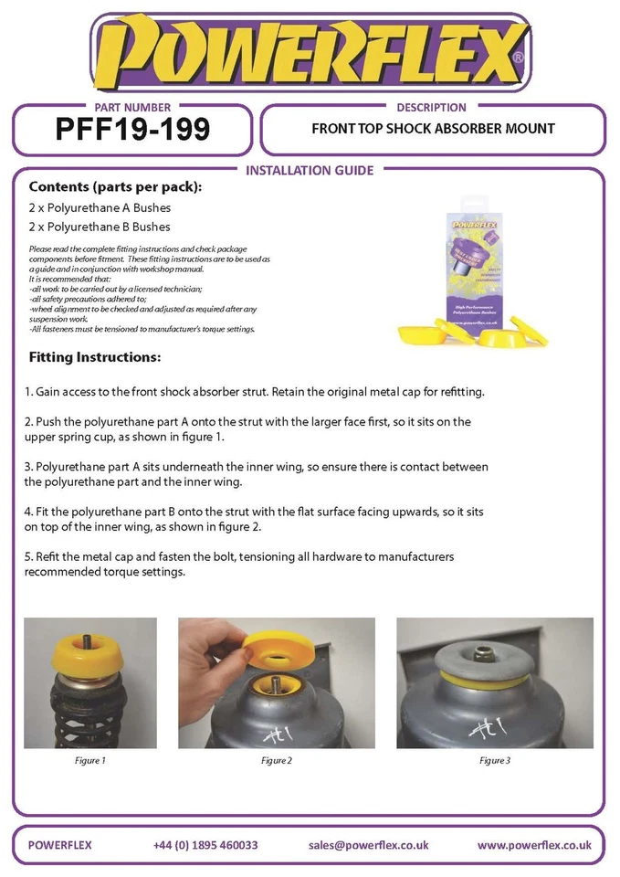 Powerflex Black Ant. Superiore Ammortizzatore Supporti Per Ford Escort Mk3 & 4 - Immagine 3 di 4