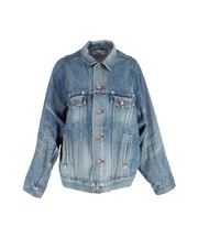 Balenciaga Bell Sleeve Denim Jacket In Blue Cotton Fr32
