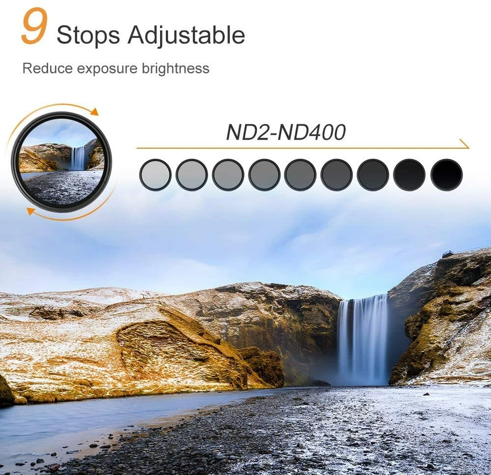 55mm ND Variable Fader Neutral Density Adjustable Filter ND2-ND400 Blue Coating - Image 4 of 4