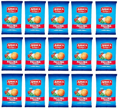 15x Amica Chips Pallina Pizza Mais-Snacks mit Pizzageschmack Salziger Snack 125g
