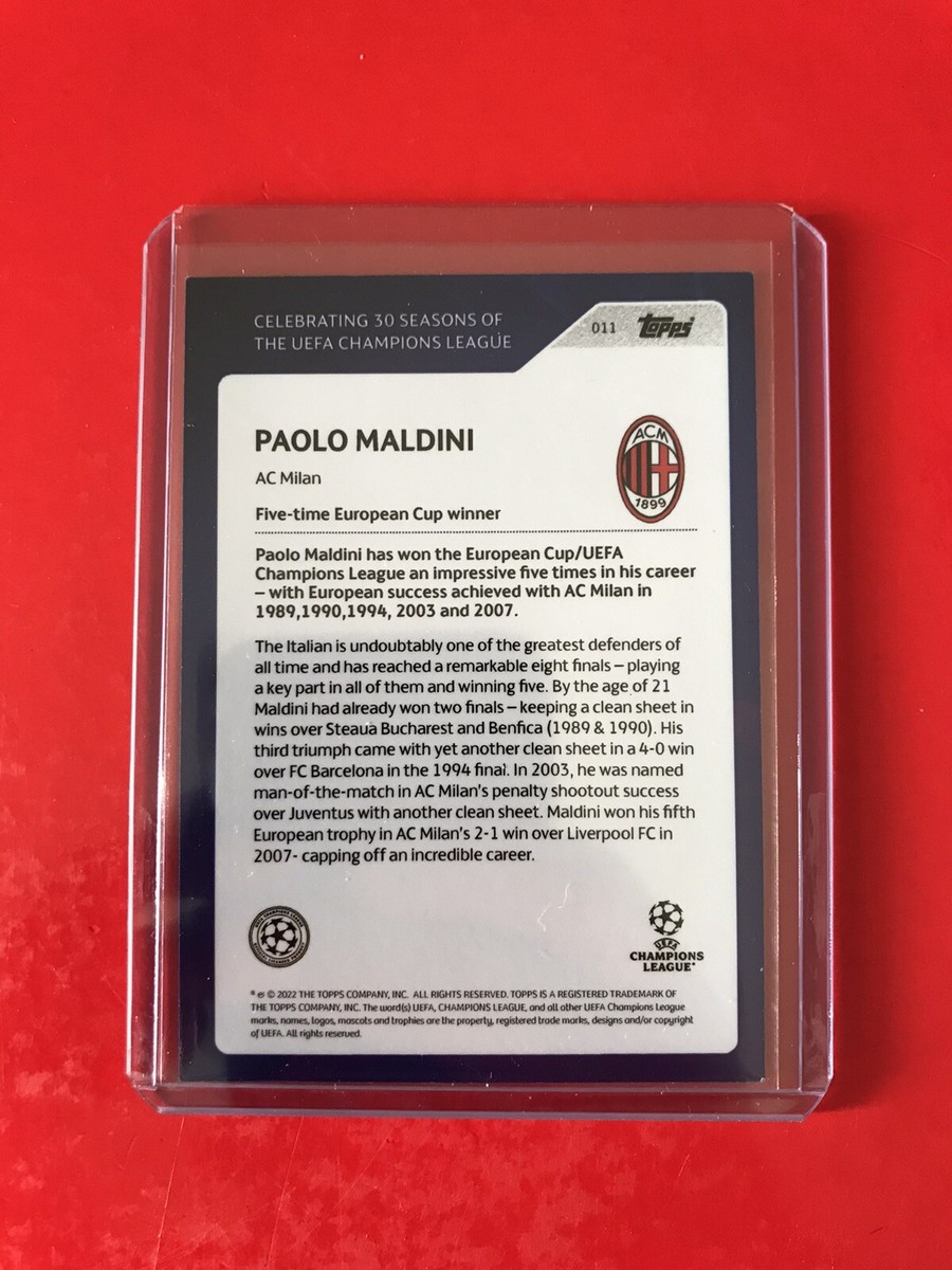 Topps UCL Season 30 2021/22 Card Paolo Maldini #11 Milan Mint | eBay