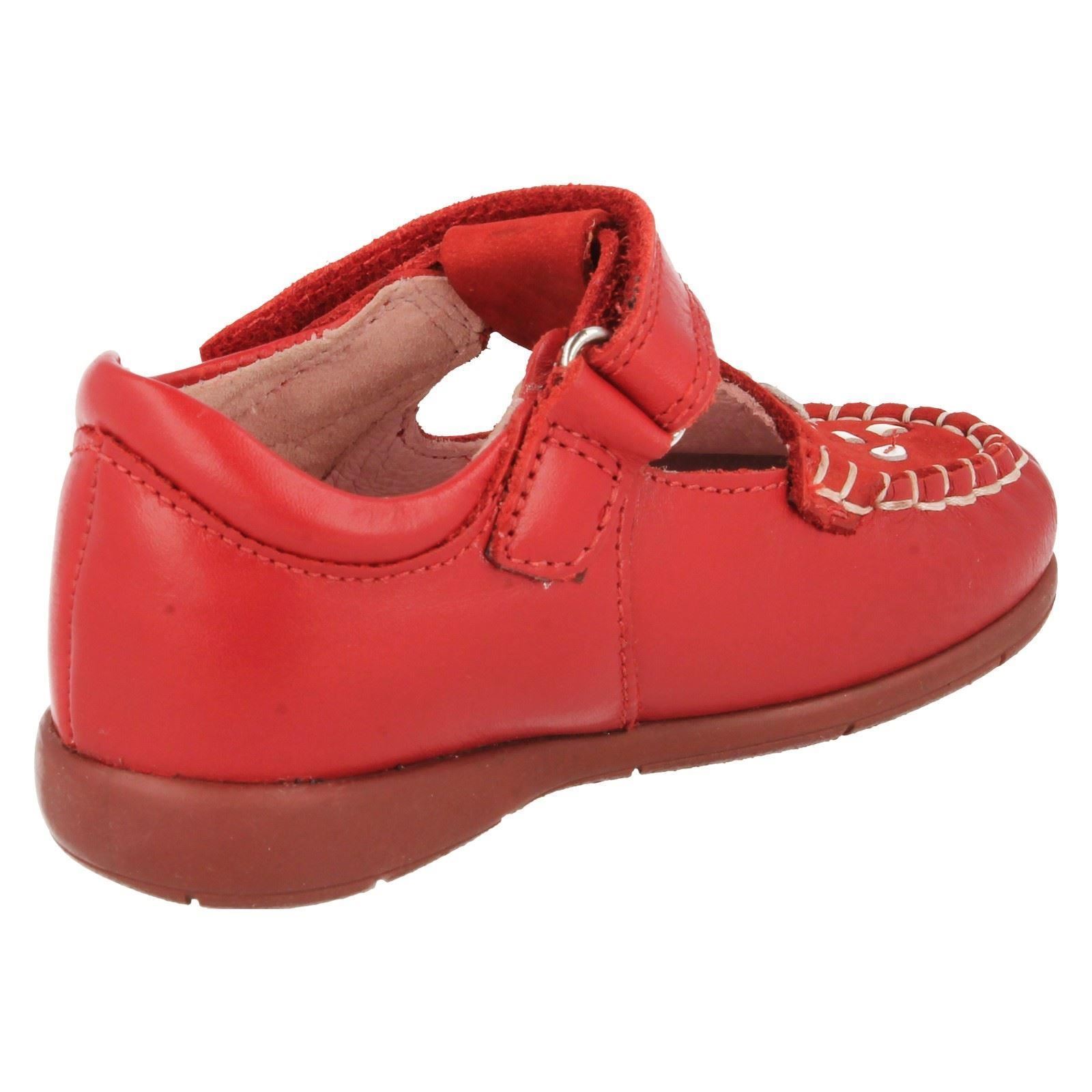 Girls Startrite White & Red Leather TBar Shoes Leila eBay