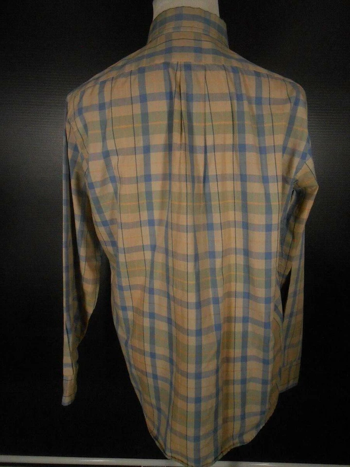 Hermosa Camisa Para Hombre Grande Ralph Lauren Chaps Marrón A Cuadros Manga Larga Botón Foto 4 de 4