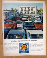 Chevrolet GM Dealer OK Used Cars One Stop Vintage 1964 Print Ad 10 x 14