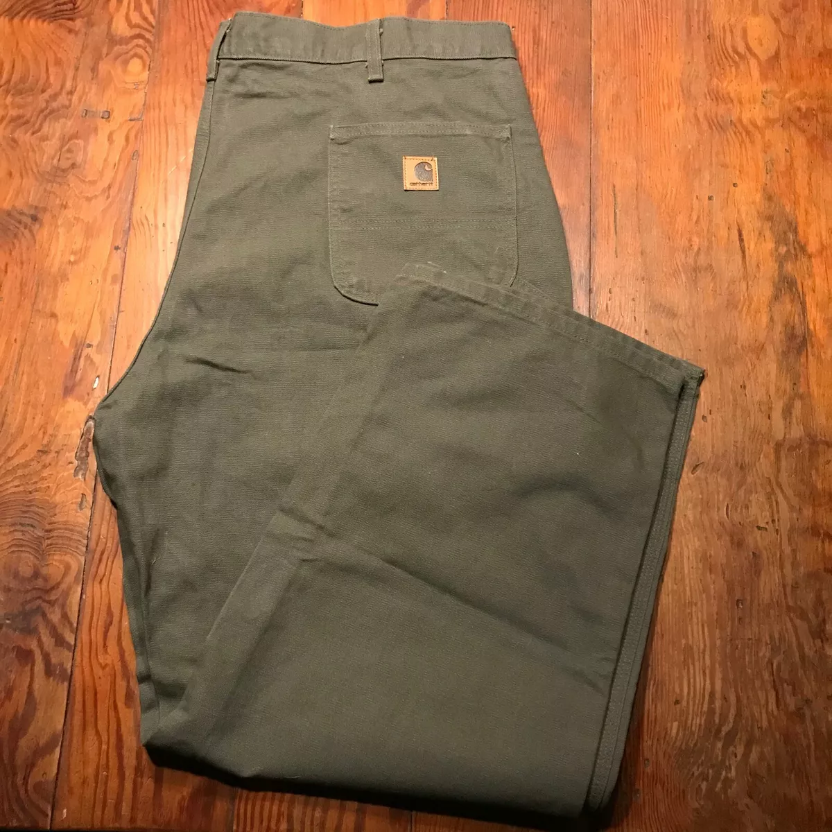 Carhartt Washed Duck Work Dungaree Pants, Men&s Moss