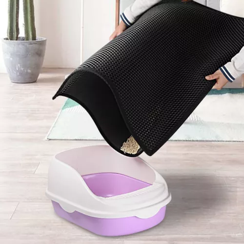 Katzenstreu Matte Anti-Streu, Doppelfilterstreu Wasserdicht Matte - Haustier Katzenprodukte - Bild 1 von 7