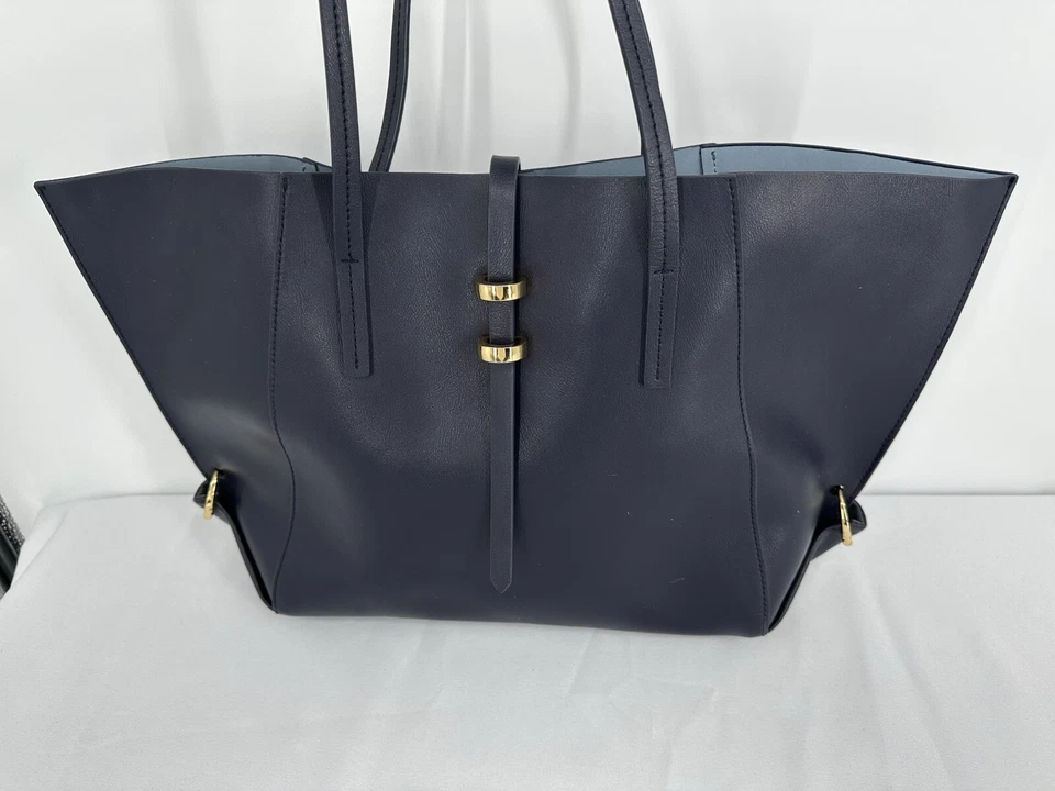 Bolso de Mano Cartera ZAC ZAC POSEN Azul Oscuro Plegado Cuero Refuerzo Foto 2 de 4