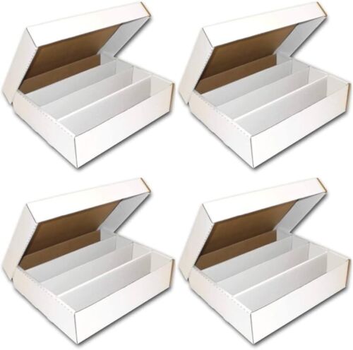 Space-Saving 8-Pack Trading Card Boxes - Holds 3,200 Cards, Flip Top Closure