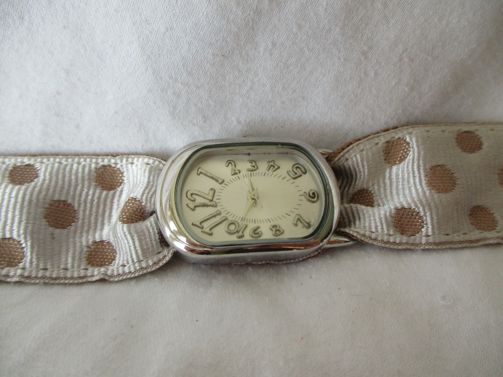 Wristwatch Silver Toned Rectangular Face Brown Po… - image 7