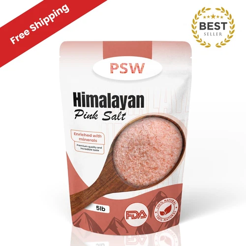 Himalayan Pink Kosher Salt Fine Grain 5 LB, Edible Cooking Sea Crystal AFORDABLE