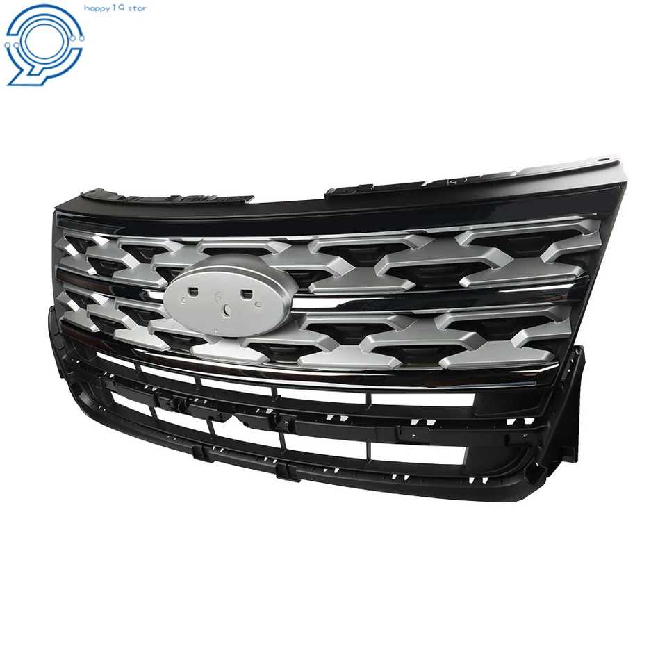 For 2018 2019 Ford Explorer Front Bumper Upper Grille Grill Factory Silver Foto 2 de 4