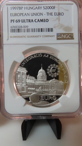 Hungary 1997 European Union Silver 2000 Forint NGC PF69 proof Ultra Cameo