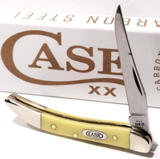 W.R. Case XX USA Texas Toothpick Smooth Yellow Delrin Carbon Steel Pocket Knife