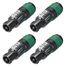 (4 Pack) Neutrik NL4FXX-W-S 4 pole SpeakON Cable Mount Connector, Small 6-12 mm
