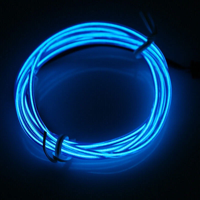 2m Car Blue LED Interior Decor Atmosphere Wire Strip Light Accessories+Cigarette - Image 2 of 4