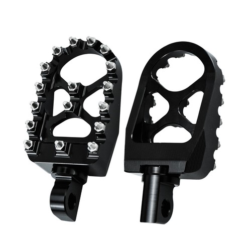 Black Wide MX Style Foot Pegs Rests Pedals Fit For Harley Dyna Sportster Bobber - Picture 6 of 11
