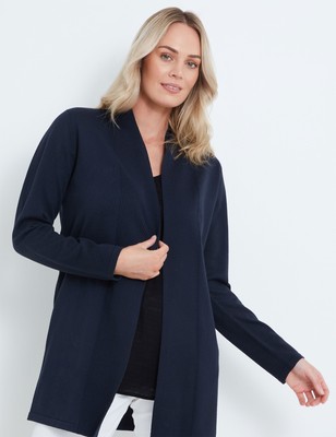 Ladies black edge to edge cardigan outlet