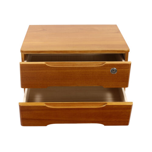 Wooden Desktop Storage Box with Lockable Drawers, Desk Organizer With 2 Tiers - Picture 8 of 24