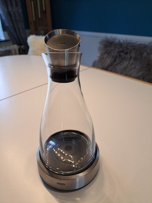 Emsa Flow Kühlkaraffe 1 Liter, Glaskaraffe, Edelstahl Fuß, Kühlakku, Verschluss