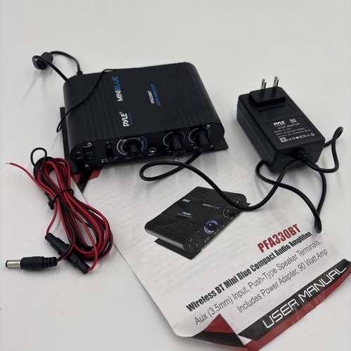 Read Description Pyle PFA330BT Mini Audio Amplifier with Bluetooth 90W
