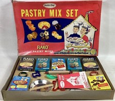 vintage 50's Junior Chef PASTRY MIX SET w/Flako Mixes unused NRFB 4pix