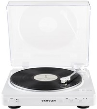 T400D-WH Fully Automatic Bluetooth 2-Speed Turntable Record Player with Built...