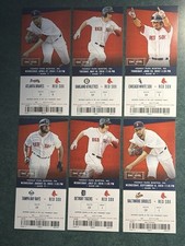2016 Boston Red Sox Full Tickets 6 Count David Ortiz Final Year Premium Tickets