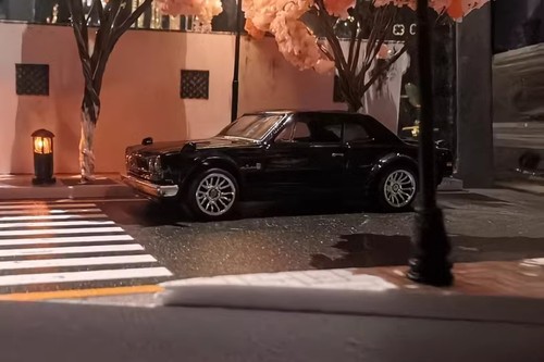 Diorama 1/64 Car Garage Model LED Lights Cherry Avenue Scene Display Model Gifts - Picture 12 of 18