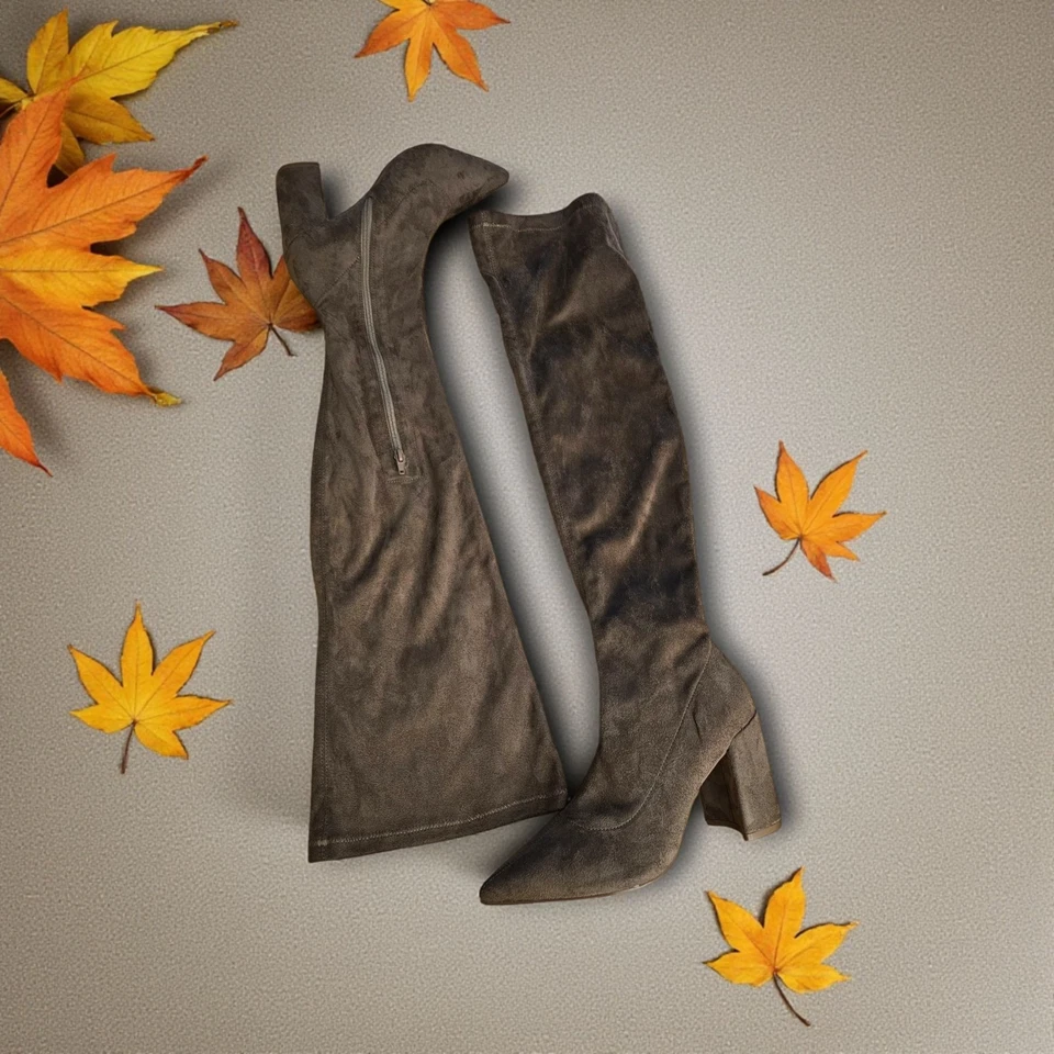 Botas para mujer Liliana de gamuza hasta el muslo con cremallera lateral talla 10 nuevas sin caja Foto 4 de 4