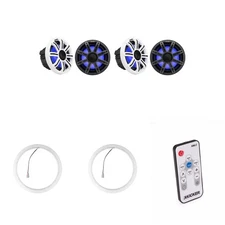 Kicker ( 2 Pair ) 51MSC8 8" LED Premium Marine Speakers & 47KLSR8 8-Inch LED ...